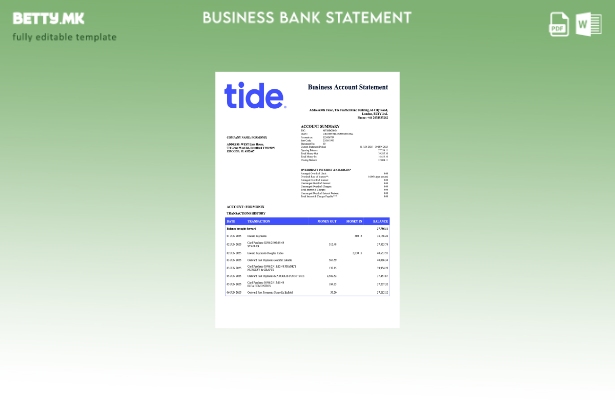 модерен стил Обединетото Кралство Tide претпријатие изјава Шаблон Word и PDF